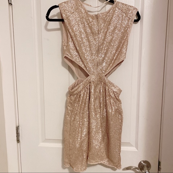 Mustard Seed Sequin Cutout Dress in Rose Gold - Picture 4 of 4